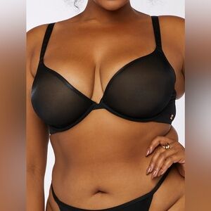 SAVAGE X FENTY Savage Not Sorry Unlined Low Plunge Glisenette Bra in Black 38DDD